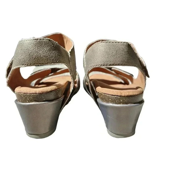 OTBT Sandey Leather Wedge Metallic Sandals 7.5 - Picture 6 of 15